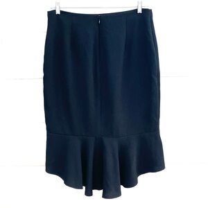 Who What Wear Black Ruffle Midi Skirt High Low inky Black 14
